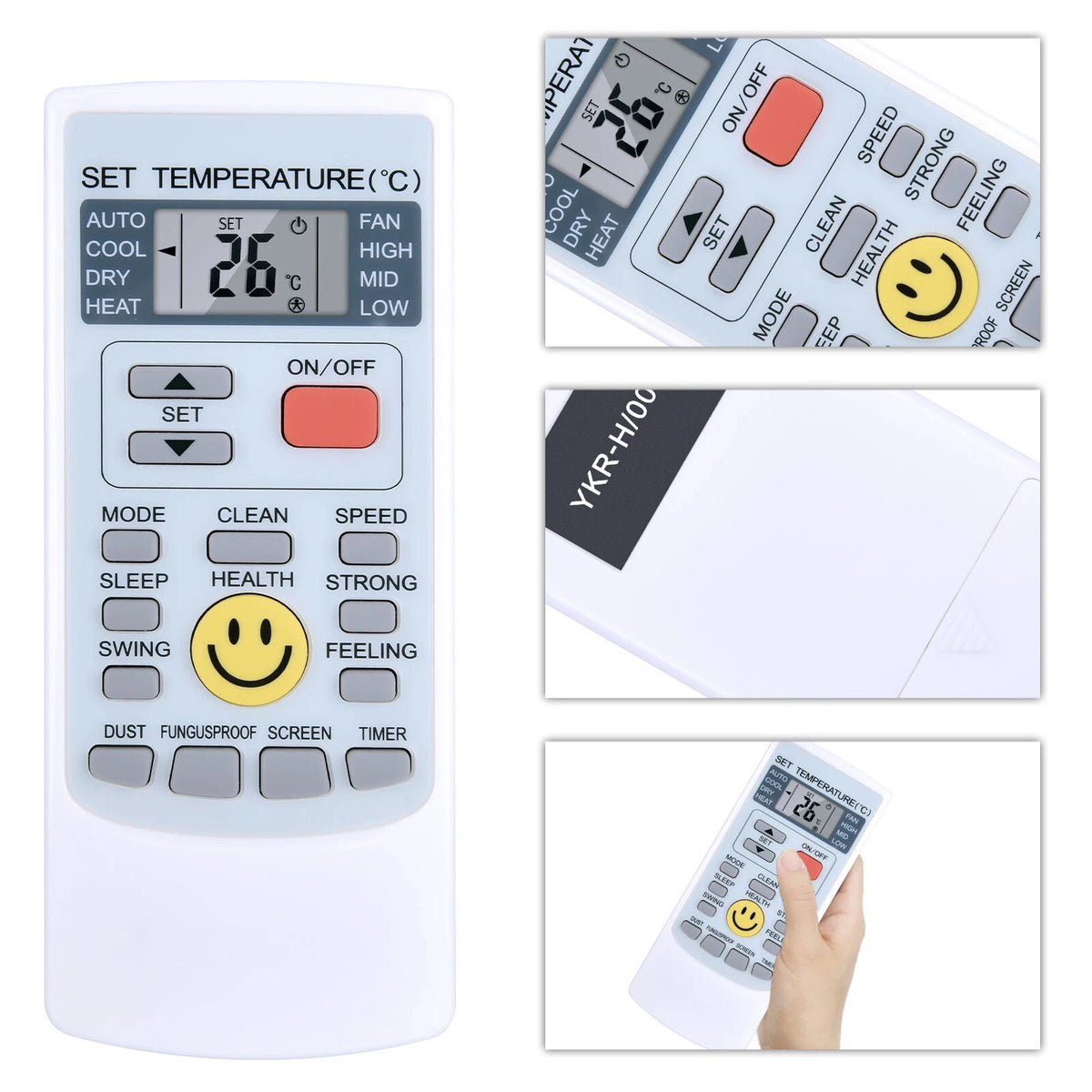 YKR-H/009E AC A/C Remote Control For AUX Air Conditioner YK-H/009E