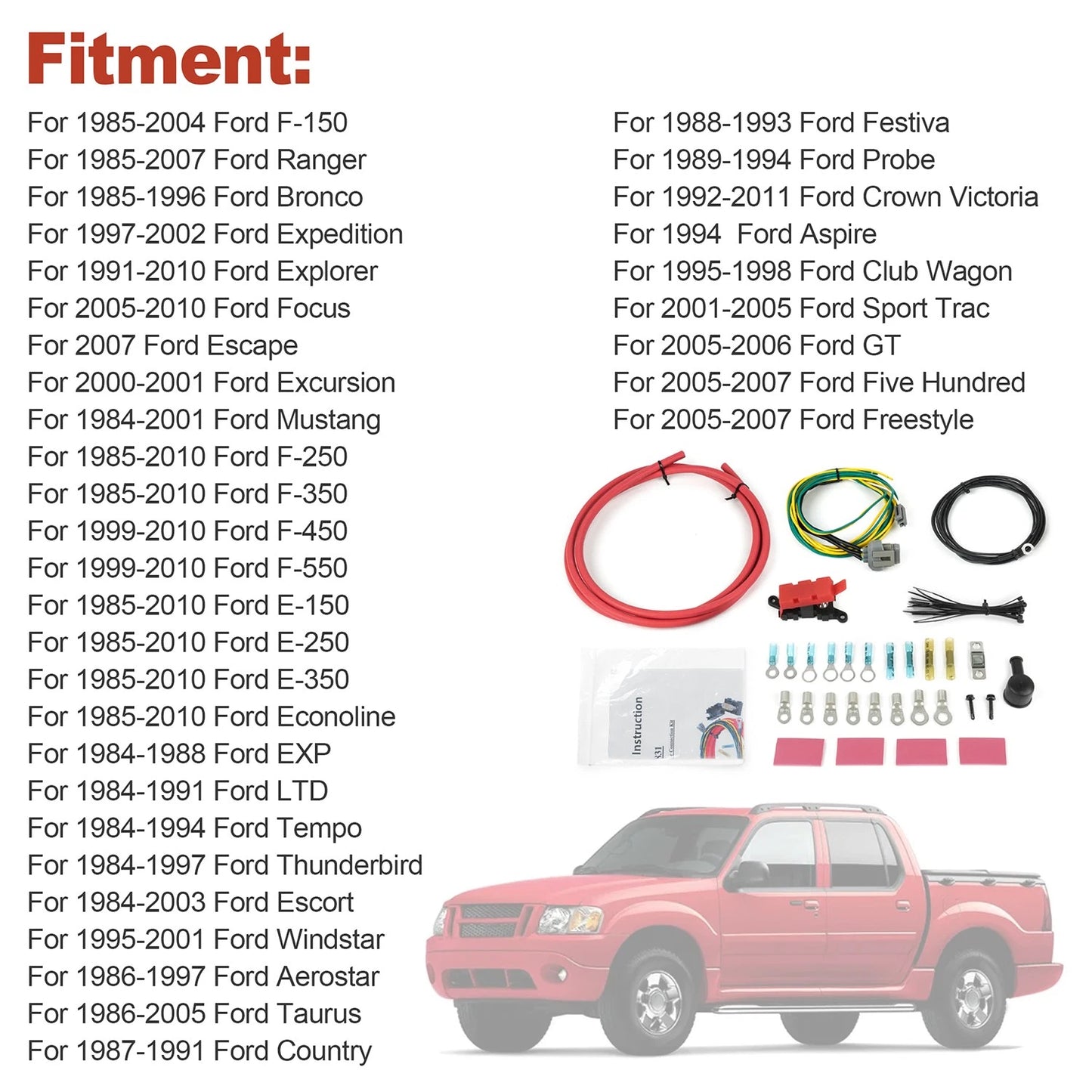 Alternator Wiring Conversion Kit 30831 For Ford 2G to 3G 1984-Up