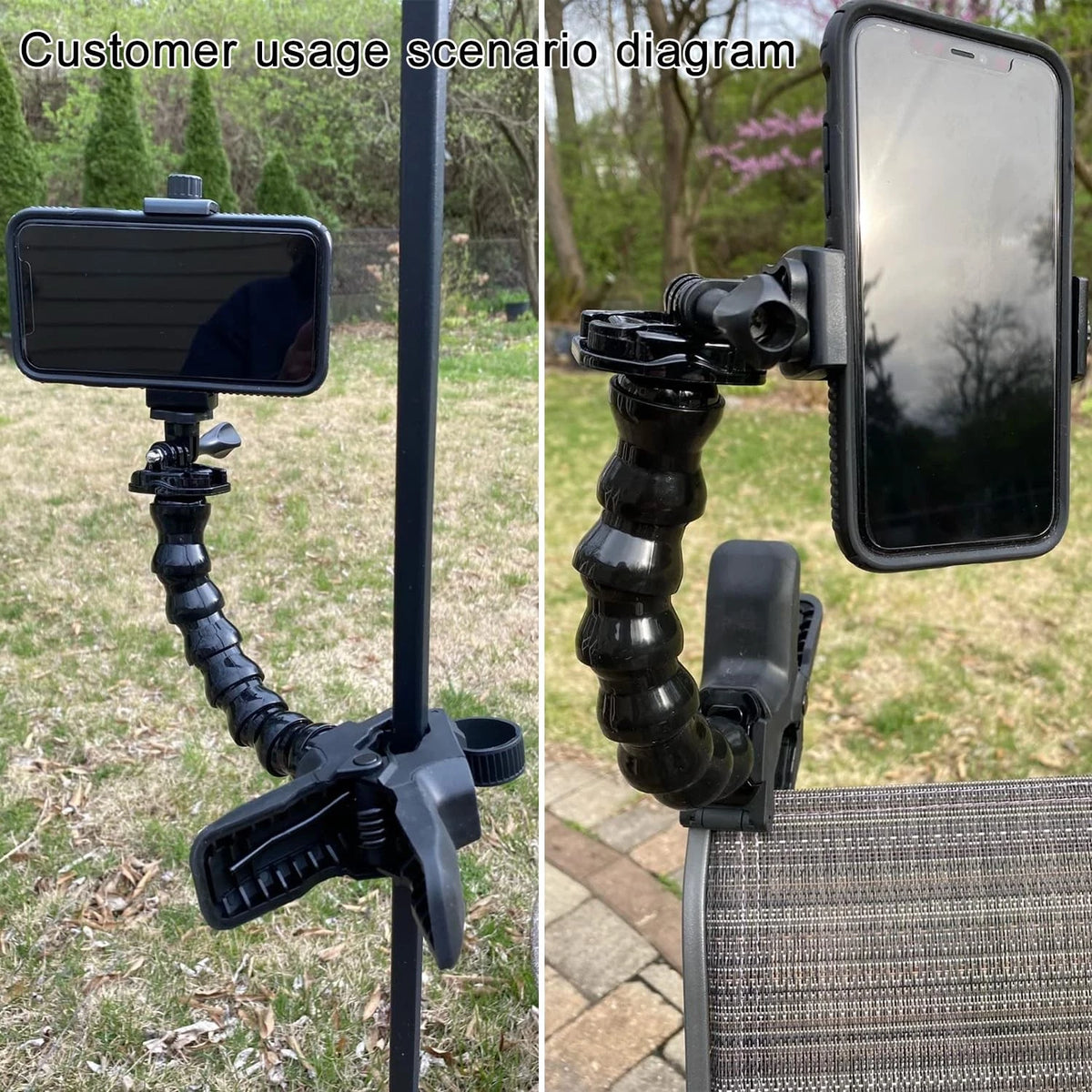 Suptig Phone Holder Desk Gooseneck Mount, Cell 3.5 x 4.8 x 8.26 inches, Black