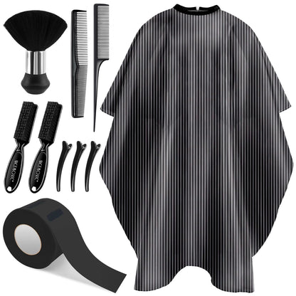 NICEMOVIC 10 in 1 Hair Cutting Barber Cape with Neck Duster Standard, Stripe
