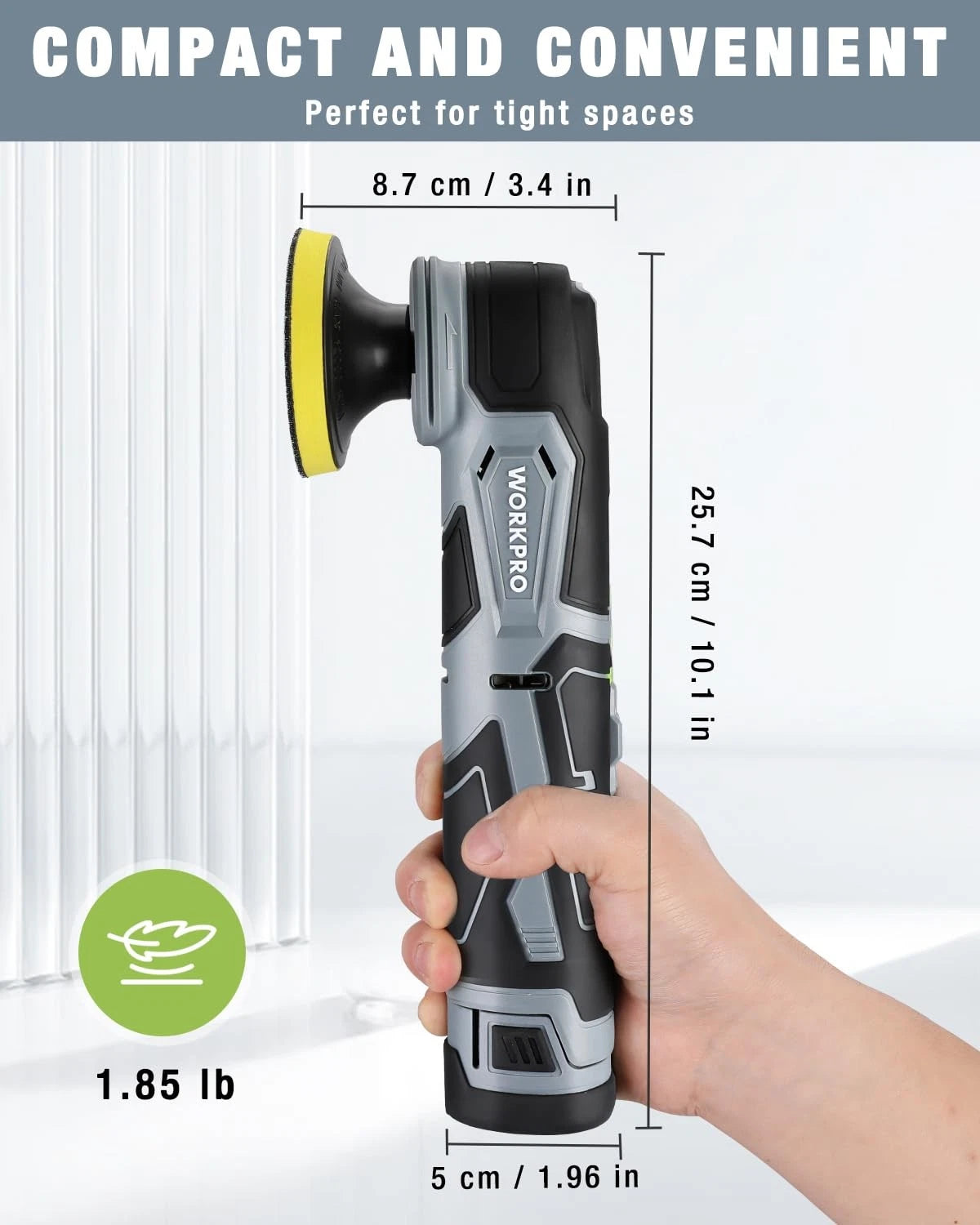 WORKPRO 12V Cordless Mini Buffer Polisher Kit