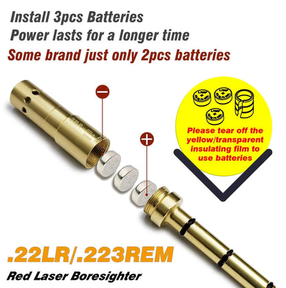 BOOLIT EYE .22LR/223REM Special Laser Boresighter End 223 5.56MM, Red