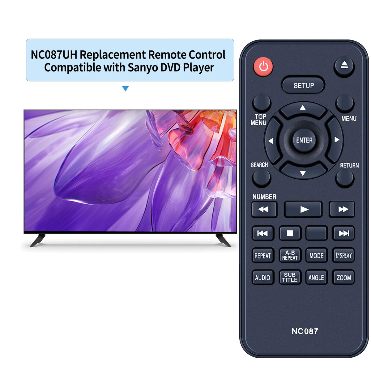NC087 Remote Control For Sanyo DVD Player FWDP105F FWDP175F