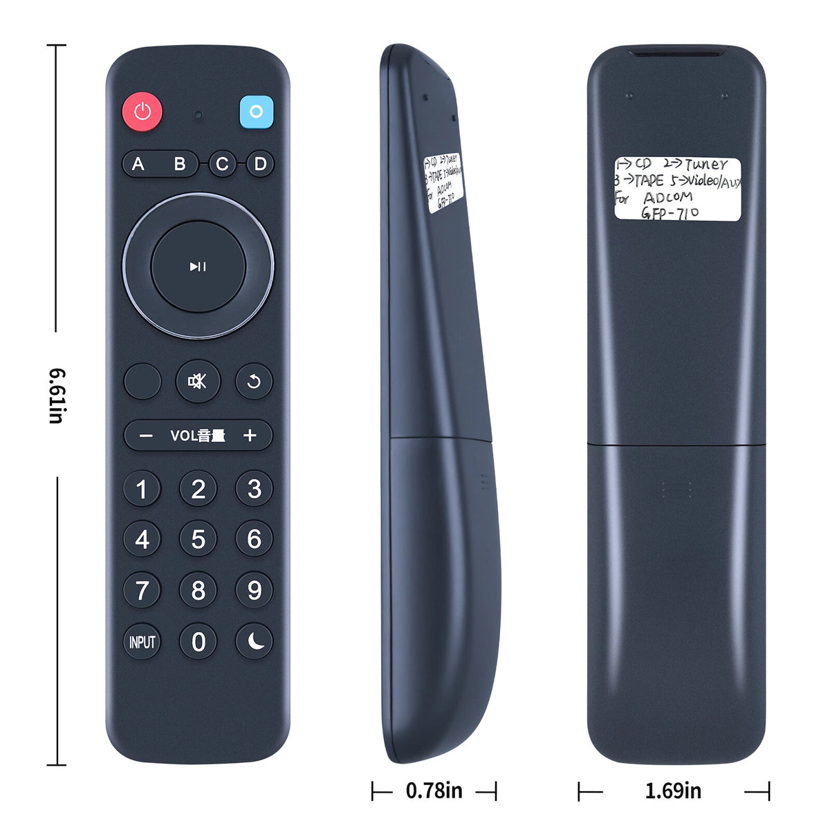 Replace Remote Control For Adcom GFP-710 2-Channel Analog Stereo Preamplifier
