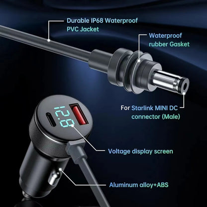 1PC High Quality Power Cable Cigarette Lighter Adapter For Starlink Mini Antenna