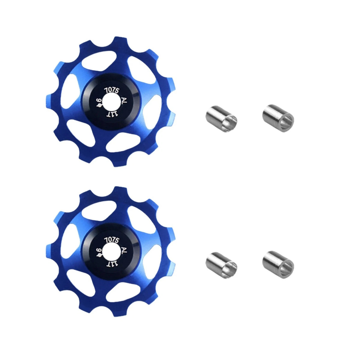 2Pcs Blue Bicycle Derailleur Pulley Wheel Kit 11T Ceramic Bearing Bike Parts