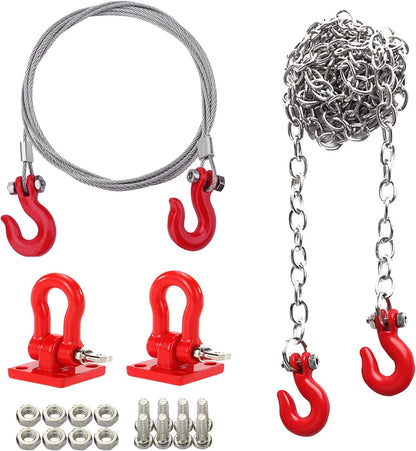 RC Trailer Chain Hook Tow Rope Winch Shackles for 1/10 Crawler TRX4 Axial...