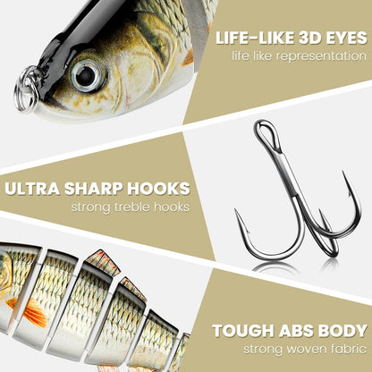 CharmYee Bass Fishing Lure for Freshwater and Saltwater 4.0", A-4",0.7oz