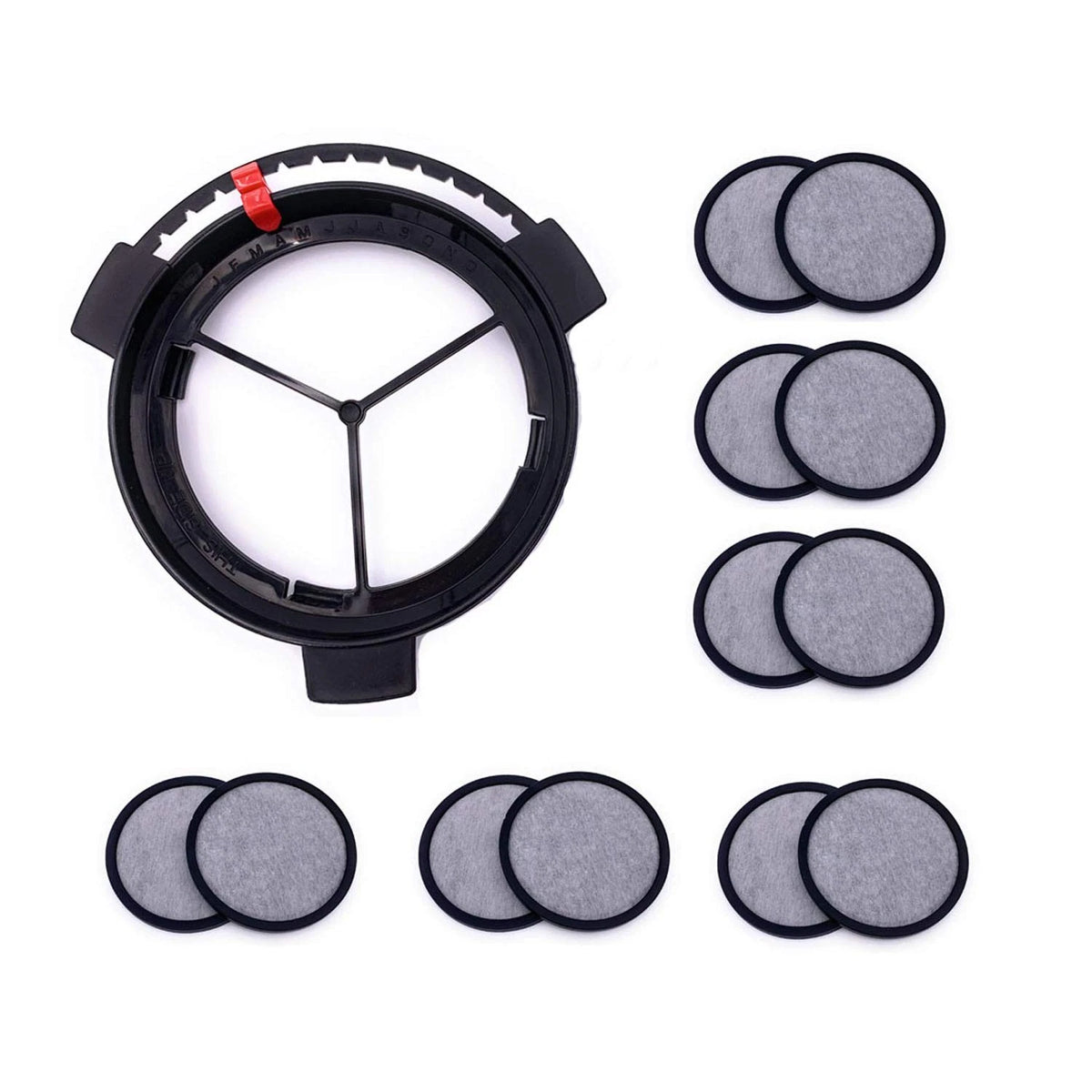 Xcivi Replacement Water Filtration Set - Filter Disk with 13 Piece Set, Black