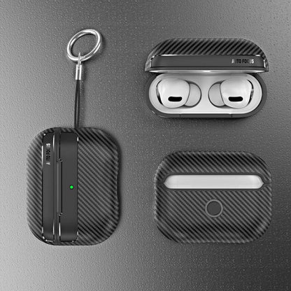 Shockproof Carbon Fiber Pattern Keychain Case Cover For Apple Airpods Pro 2nd