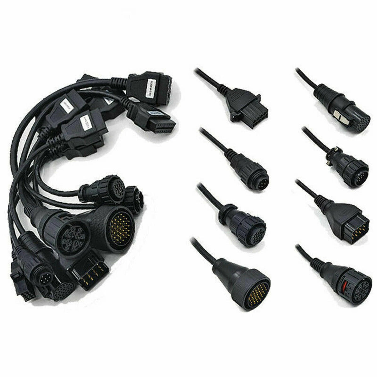 8 Pcs OBD2 OBDII Full Set Diagnostic Tool Adapter Truck Cables For CDP B9 C