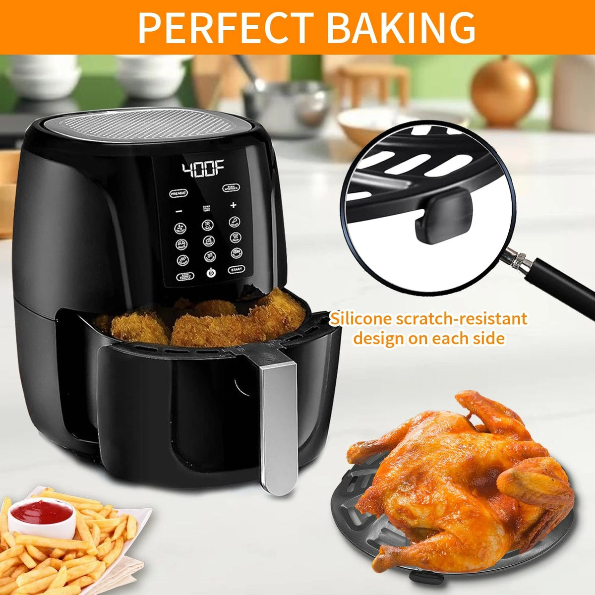 GCQFZ Air Fryer Replacement Parts for Grill Pan Gourmia 5QT