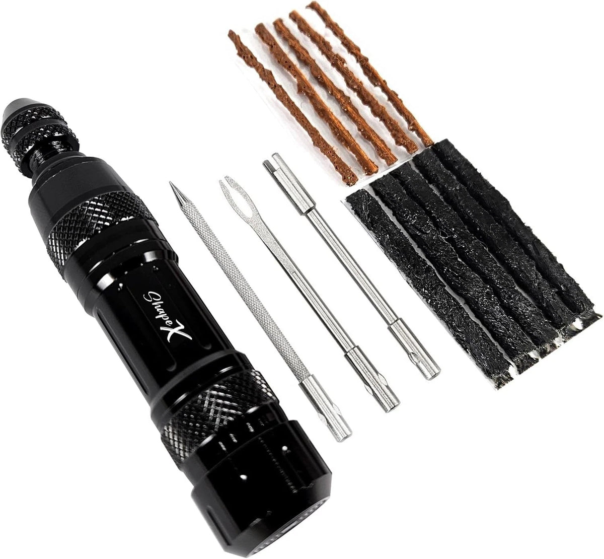 ShapeX Bike Tubeless Tire Repair Kit for MTB Cycling - Standard, Black