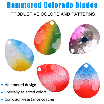 Fishing Spinner Blades 40pcs Colorado Inline Medium, Multi Color