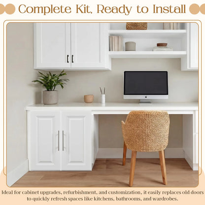 Memorywuu 2 Pcs Built-in Cabinet Doors with 12 x 24 Inch, white and sliver