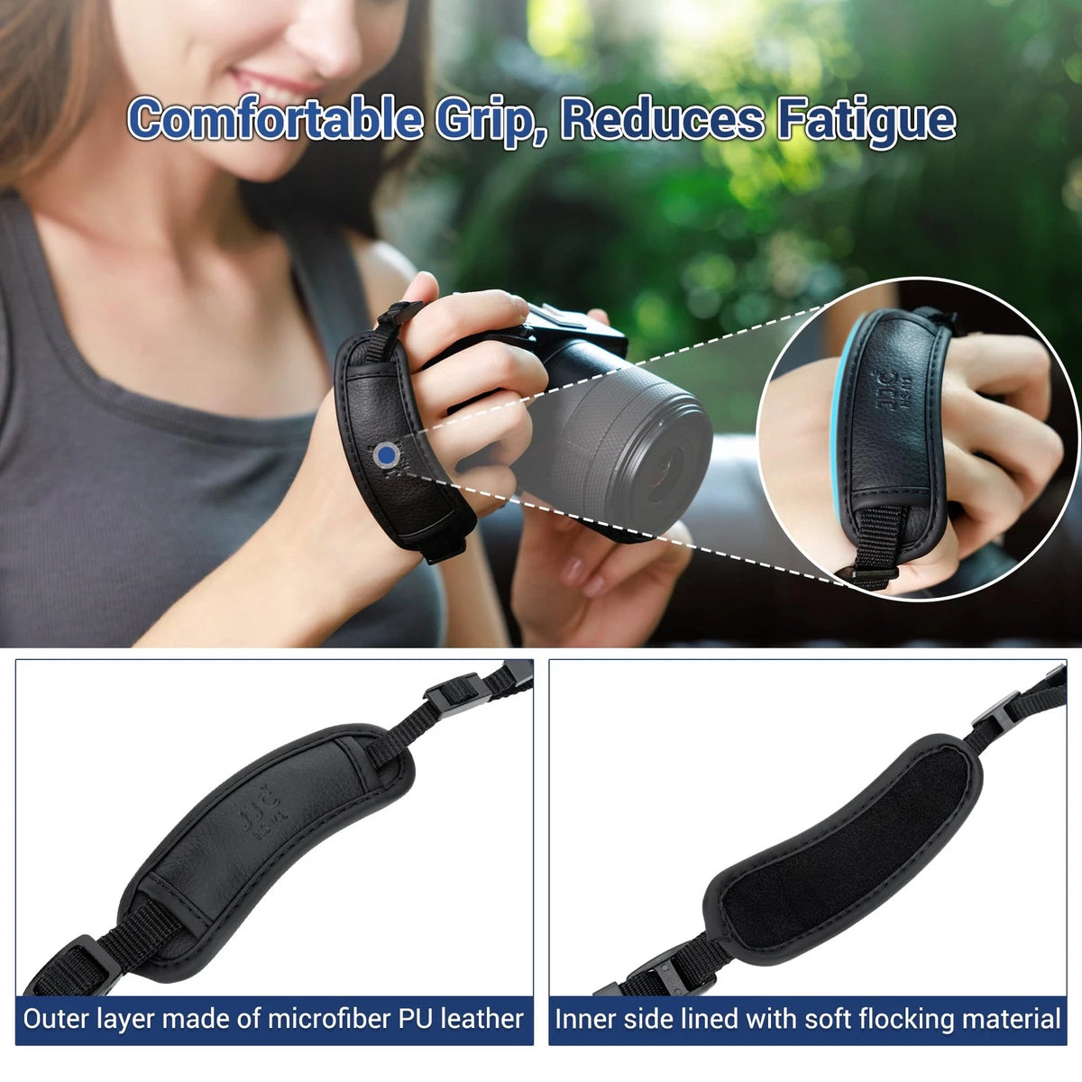 Camera Hand Wrist Grip Strap with Thinner lanyard, Black