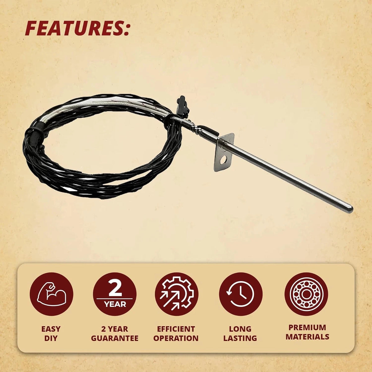 Harman Heatilator Black ESP Thermistor Probe, Fits Pellet Stoves, Coal One...