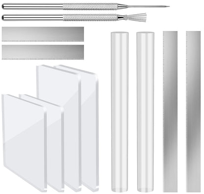 12 Pcs Polymer Clay Cutter Tools, Acrylic Roller for transparent