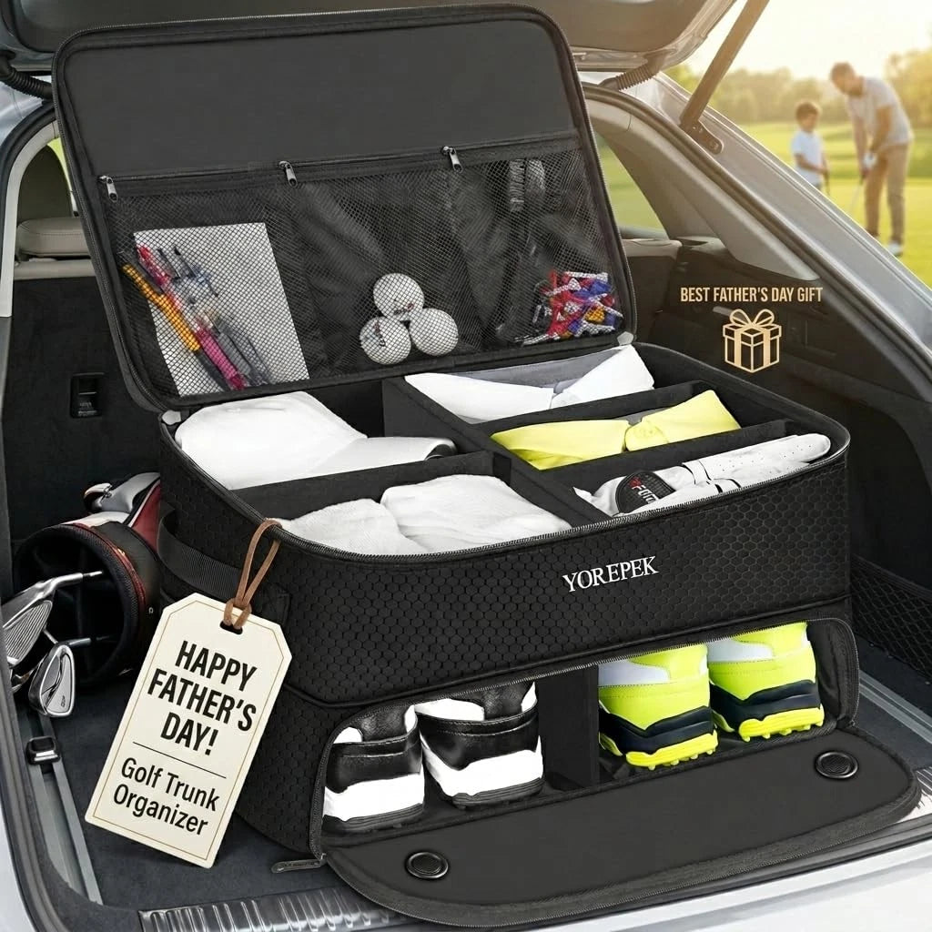 YOREPEK Golf Gifts for Men, 2 Layer Trunk Standard, Standard-Black