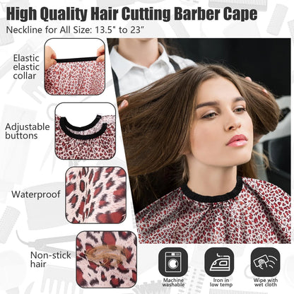 NICEMOVIC 10 in 1 Hair Cutting Barber Cape with Neck Standard, Leopard Print