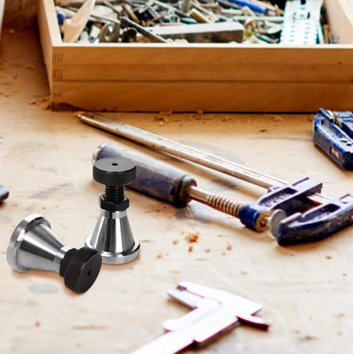 Yarlung 2 Pack Adjustable Screw Jack, Machinist Jack Post Height 2.75" silver