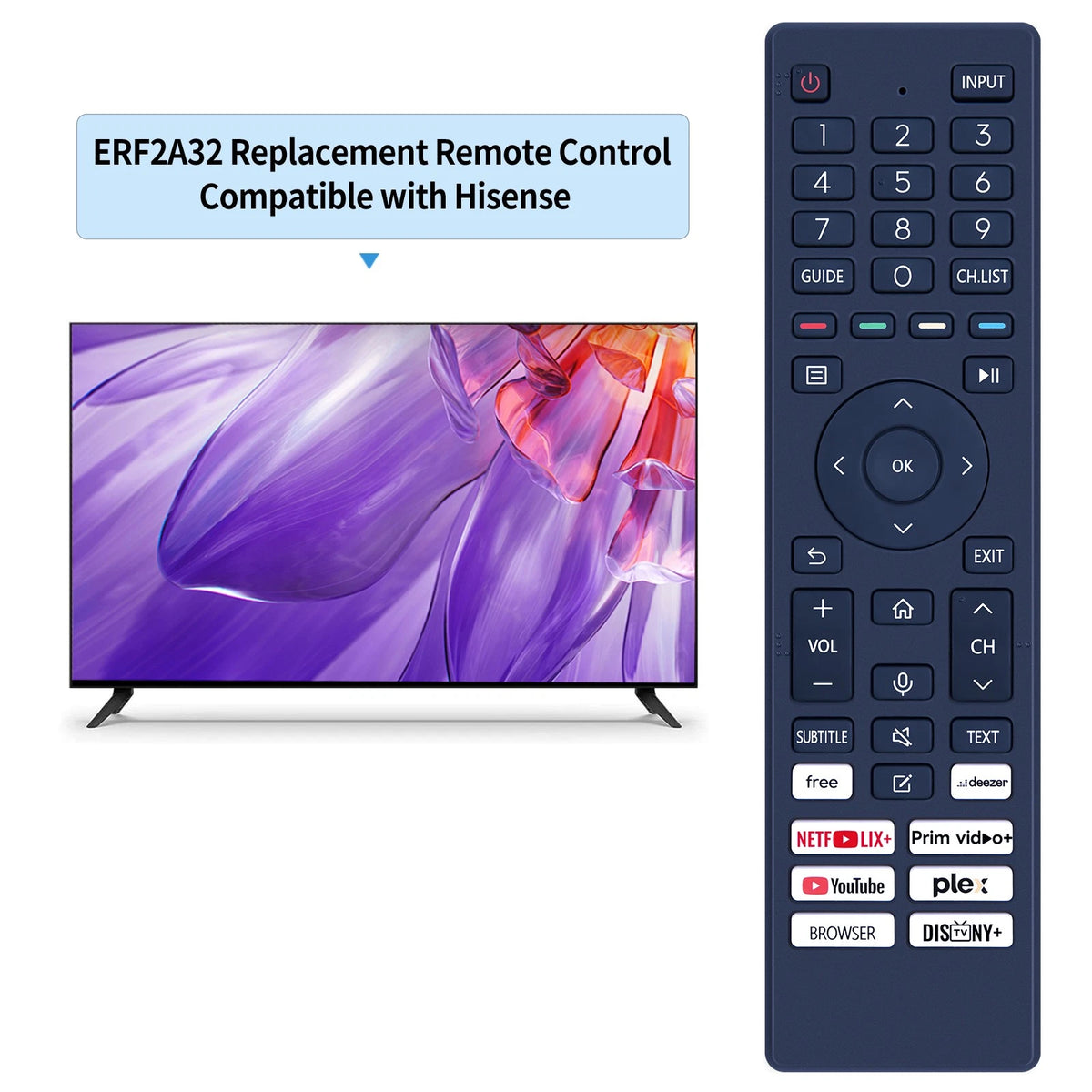 ERF2A32 Replacement Remote Control For Hisense Smart TV