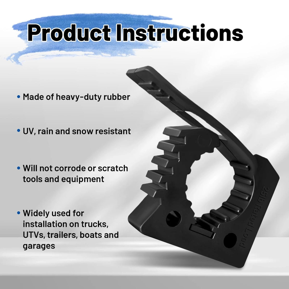 ROBLOCK Quick Release Rubber Clamp Mounts, 0.83" * 2.76" * 2.52", Black