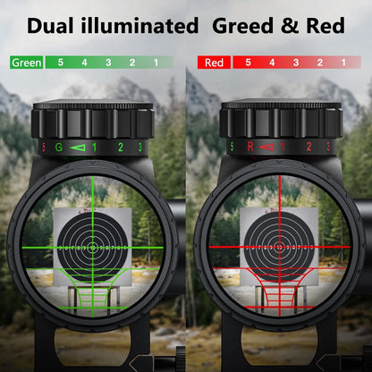 CVLIFE Hunting Rifle Scope 6-24x50 AOE Red and Green Illuminated 20mm, black