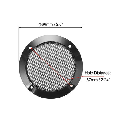 uxcell 2pcs 2" Speaker Grill Mesh Decorative Circle Woofer Guard Black