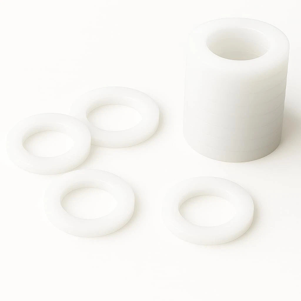 25 pcs 1/2" Silicone Flat Washers – White Sealing Gaskets & Wave 1/2 inch