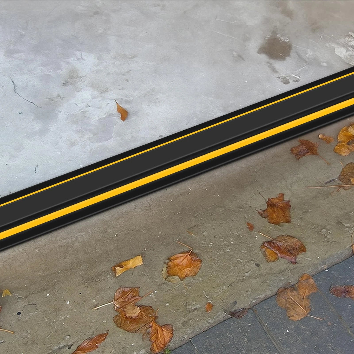2 Pcs 1.25" High Universal Garage 8'3" x 4.53" x 1.25", black and yellow