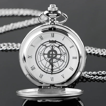 Tiong Pocket Watch with Chain for Cosplay Pendant Accessories & Gifts silver