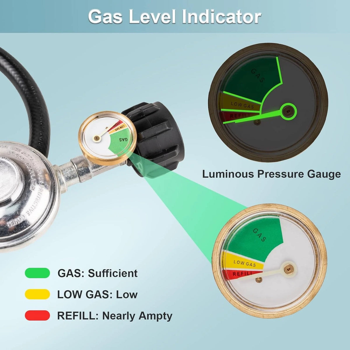 3 Feet Propane Regulator with Hose, Tank Gas Grill Regulator...
