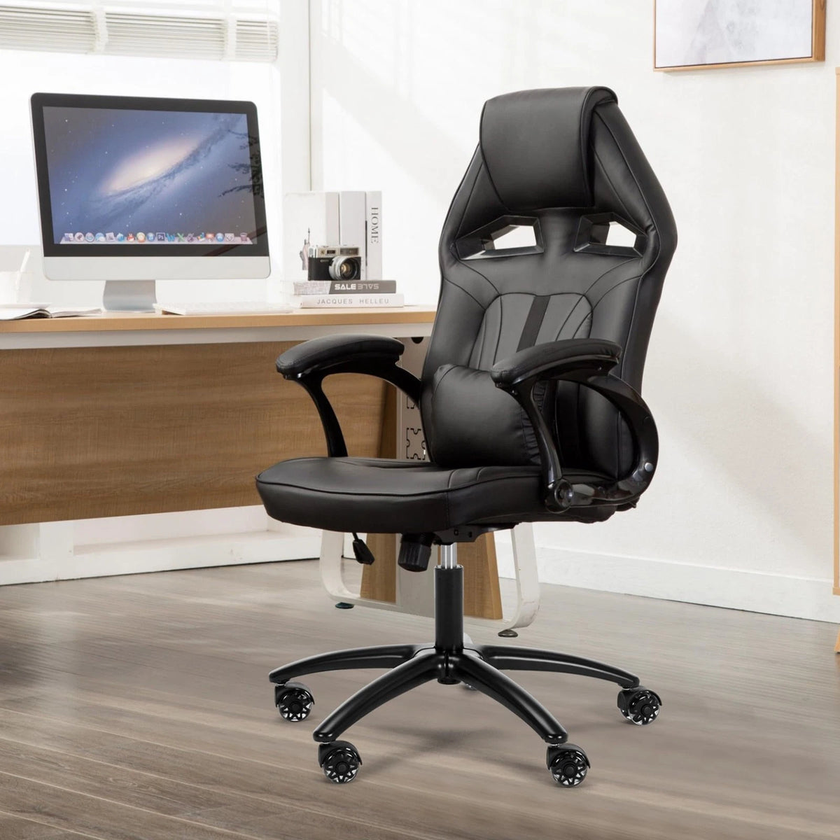Frassie 28 Inch Office Gaming Chair Metal Base Replacement Part with 5 Black