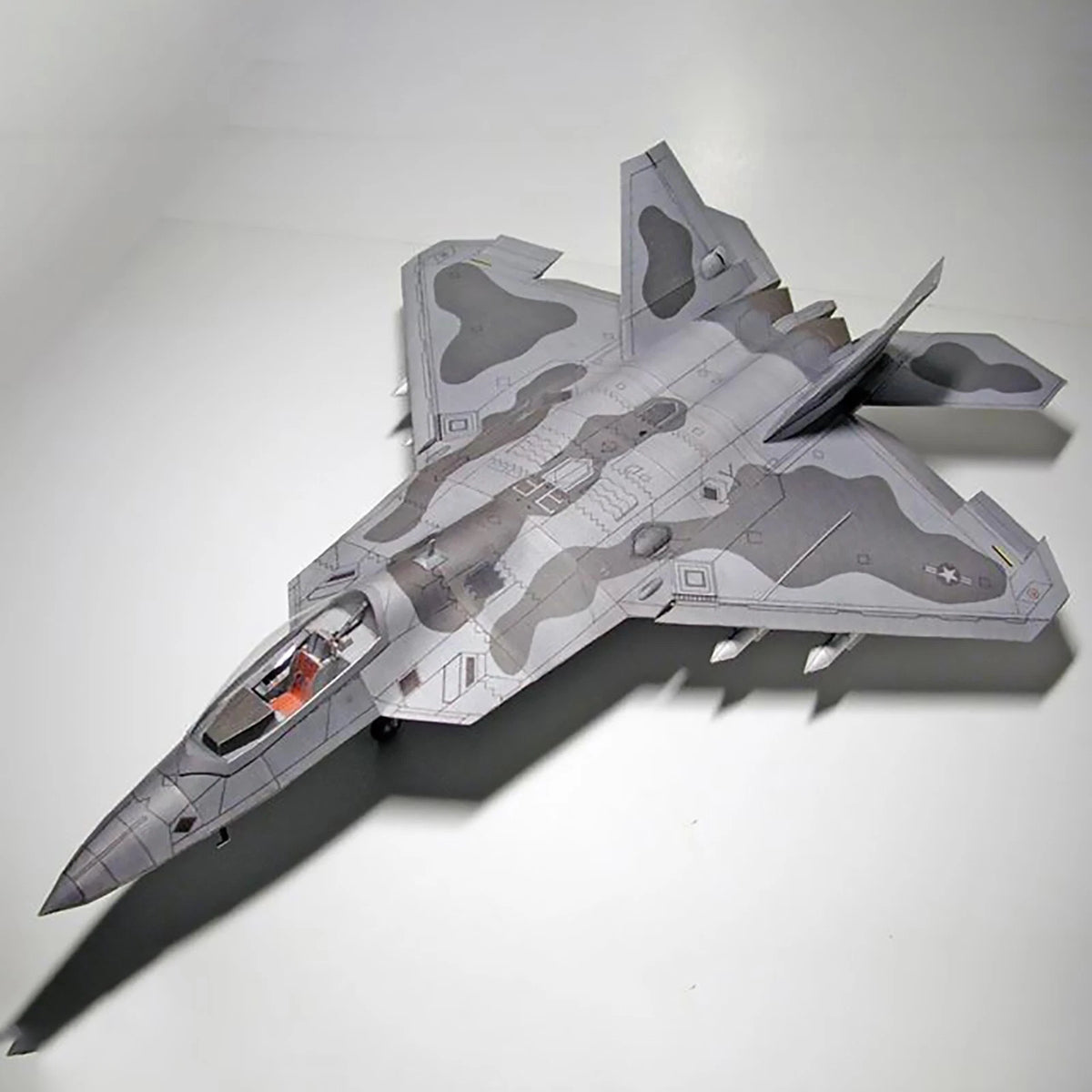 1/33 F22 Fighter Plane Paper Model Military Puzzle Paper Aircraft Unassembled