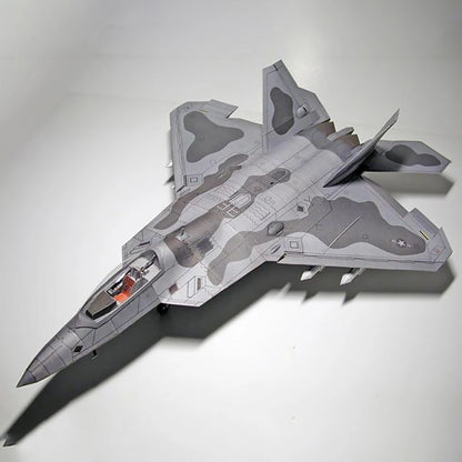 1/33 F22 Fighter Plane Paper Model Military Puzzle Paper Aircraft Unassembled