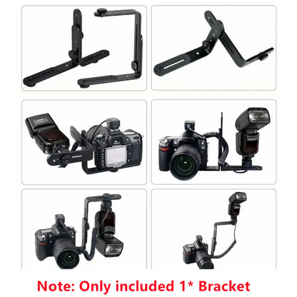 1 Set Double L-shaped Black Aluminum Alloy Metal Bracket kit For DSLR Camera