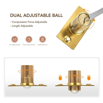 Ravinte 2 Pack Adjustable Door Ball Catch, Gold Closet 2 Pack,