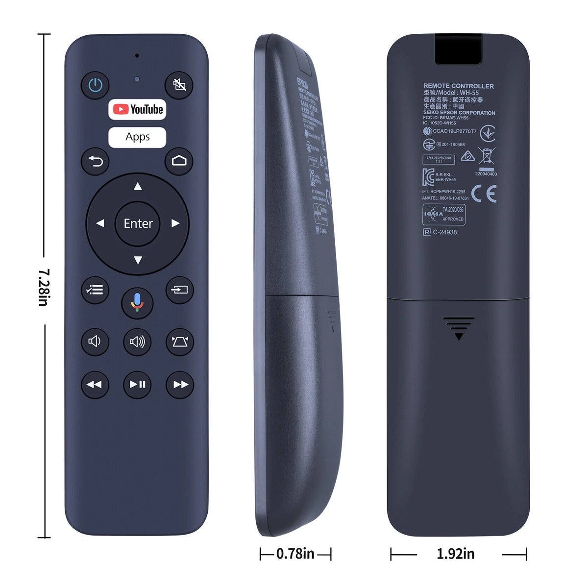 WH-55 WH-55B For Epson Projector Bluetooth Remote EF-100B/100W ELPAP12