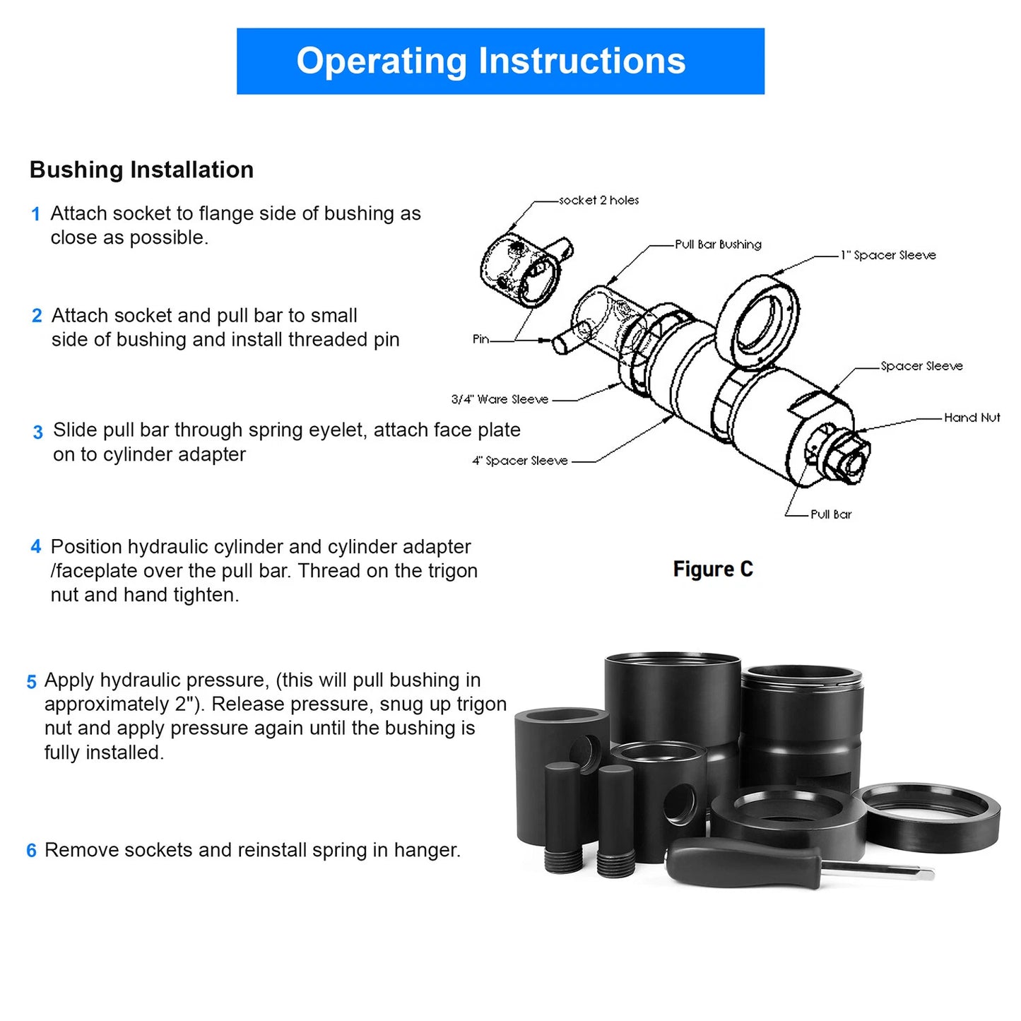 Leaf Spring Adapter Tool for Removing Pins & Bushings & Installer 15030