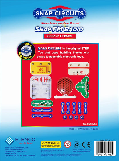 SNAP CIRCUITS STEM Radio Kit, Build an Electronic Radio, Kids Ages Small, Red