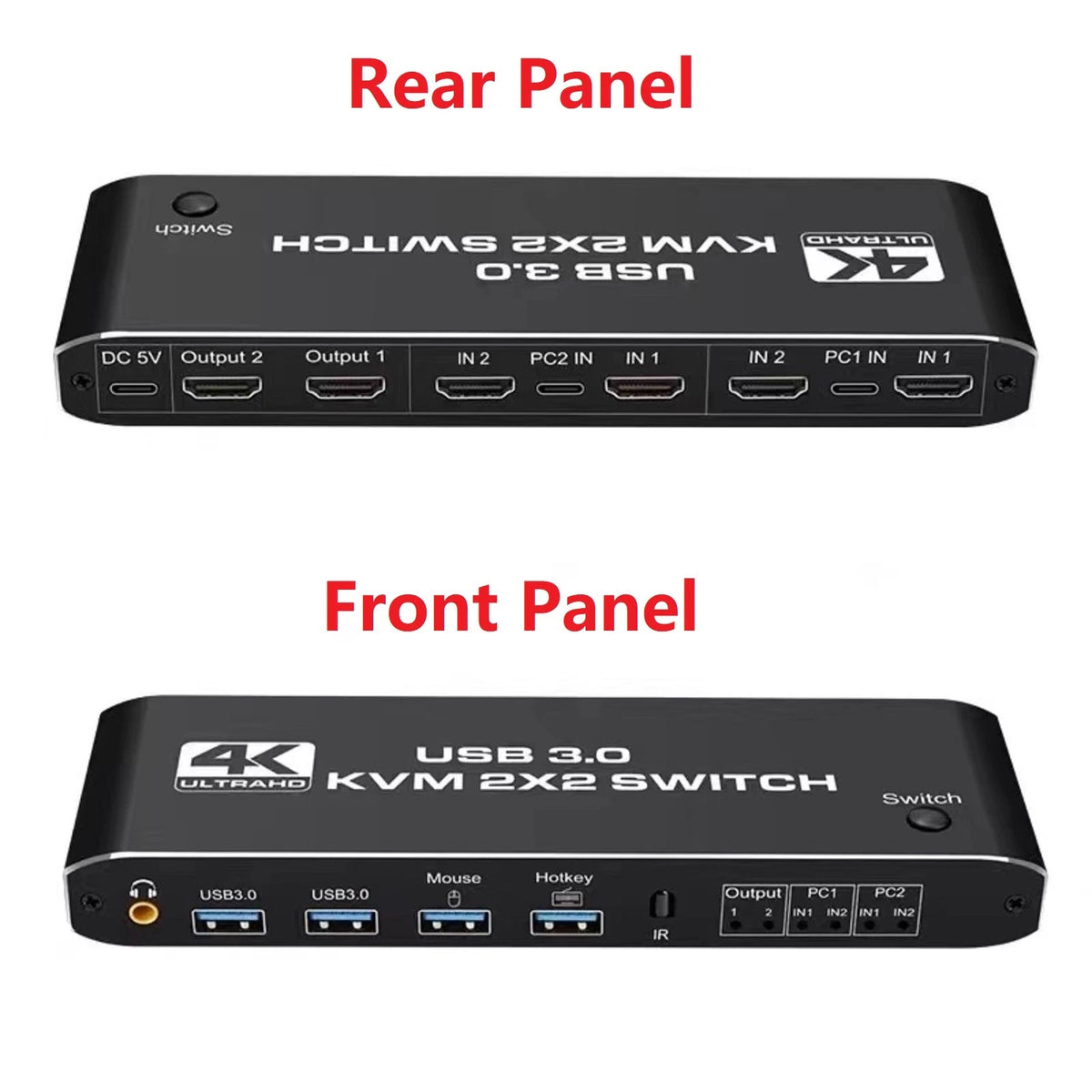 2 in 2 out Dual Monitor HDMI KVM Switch Display USB 3.0 HDMI KVM Switch