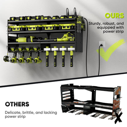 POKIPO Large Power Tool Organizer Wall Mount with Station, Black