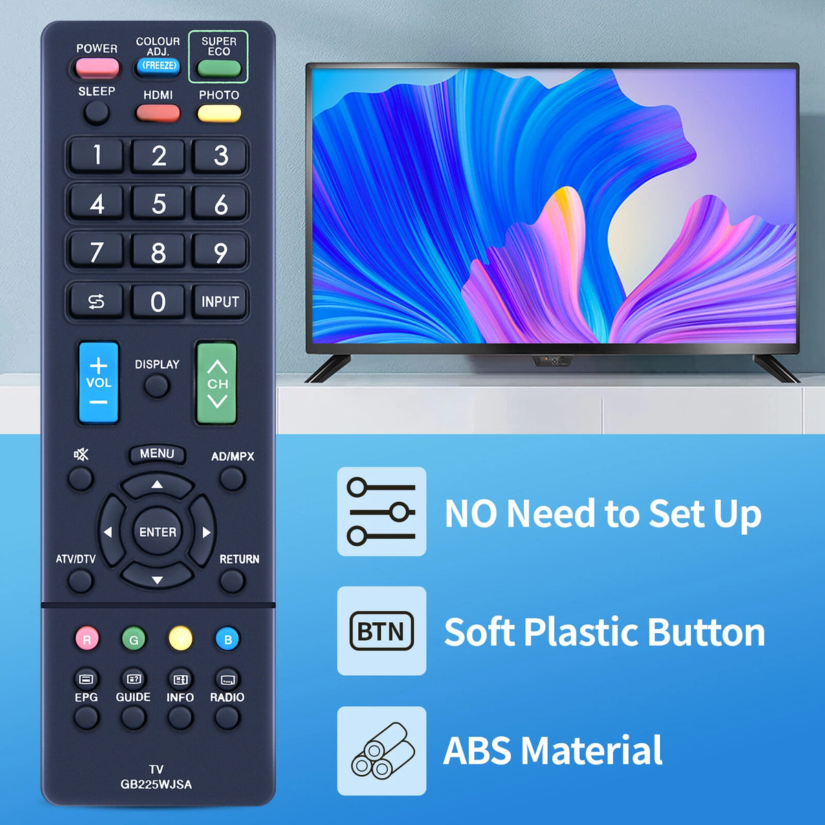 GB225WJSA Replacement Remote Control For Sharp TV Television