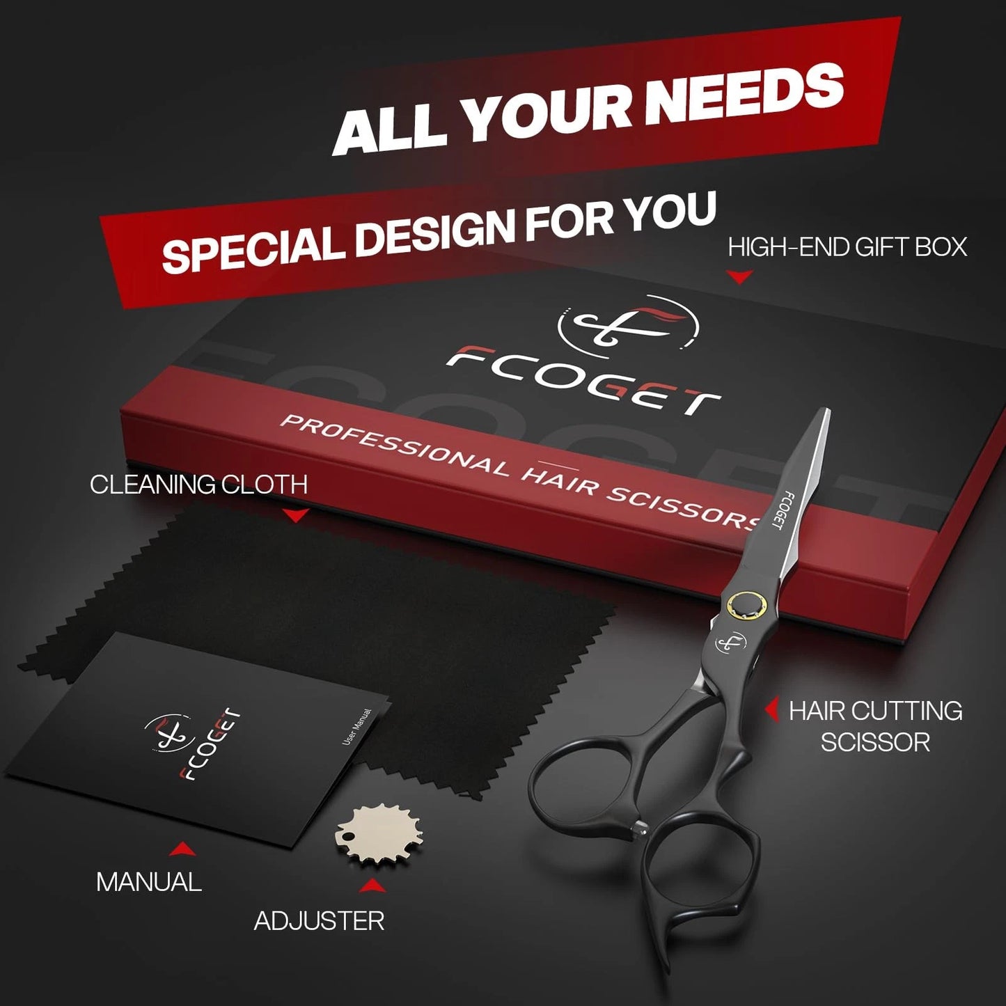 Professional Barber Hair Cutting Scissors Shears Right Hand - 6.8" HIGH-END...