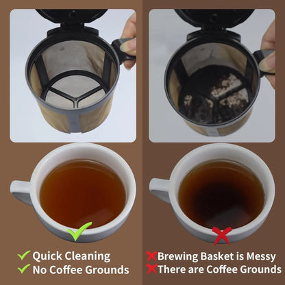 Black Permanent Coffee Filter & 100Pcs Paper Filters Compatible