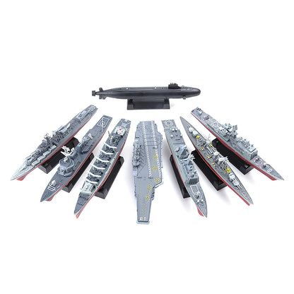 8PCS Unassembled Kit DIY Model Cruiser Frigate Submarine Battleship Warship