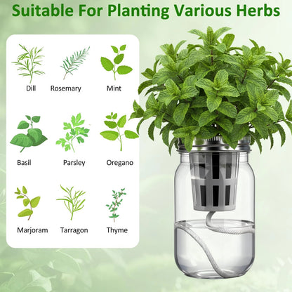 Teenyyou 12 Set Hydroponic Garden Mason Jar 6.5 x 3.46 inches, Clear, Black