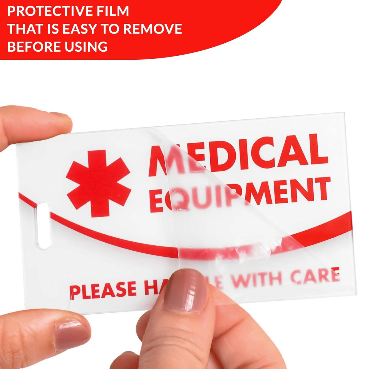 Medical Equipment ID 4 1/4 inch x 2 1/2 inch, Equip - White and Red