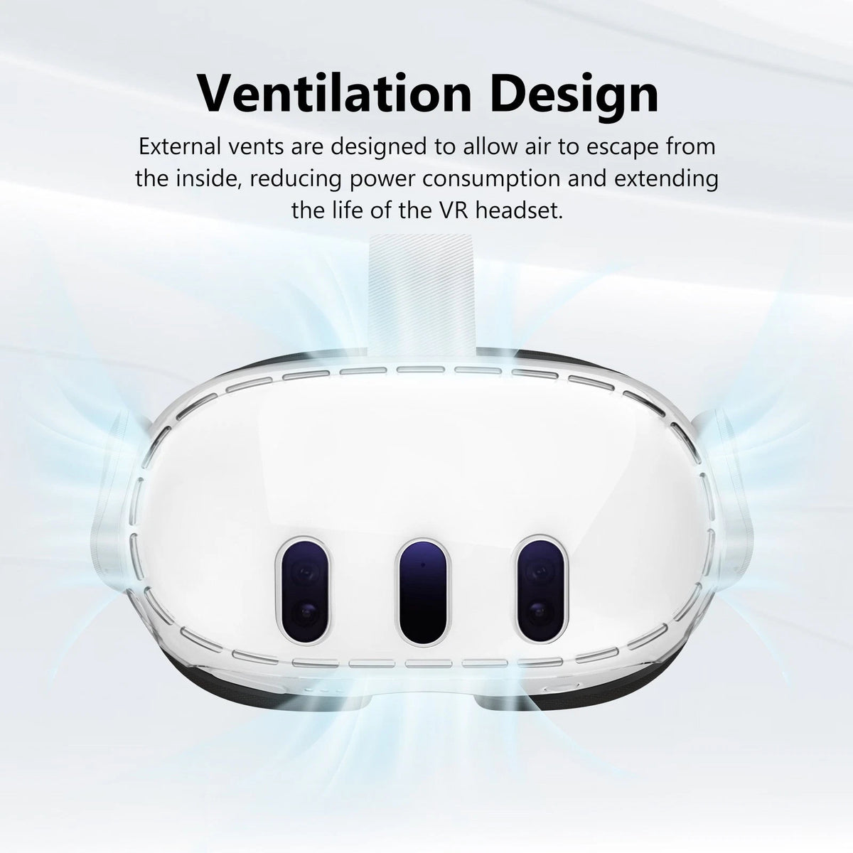 For Meta Quest 3 VR Helmet Protective Cover Transparent PC Case Anti-Collision